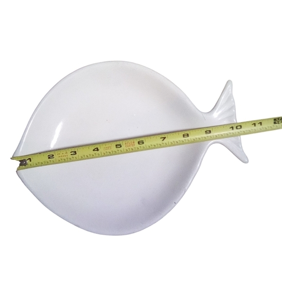 Pottery Barn Ceramic Cream Fish Appetizer Plate - Picture 4 of 5